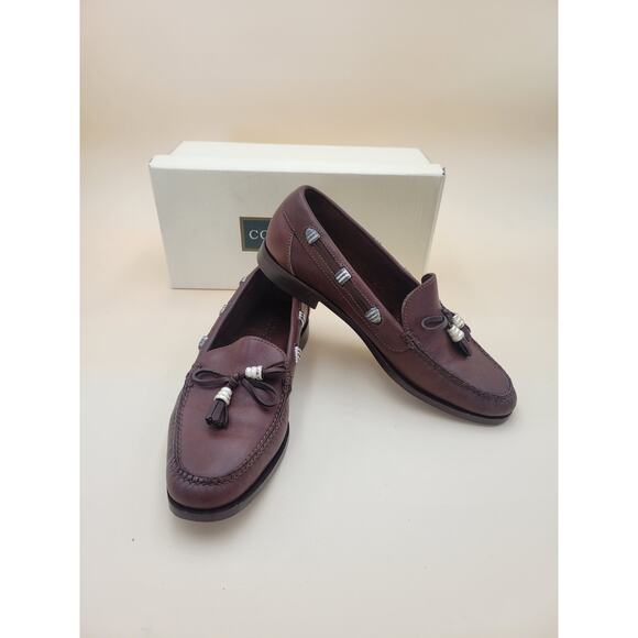 Cole HAAN Country Brown Anissa Tassel SlipOn Loafer Sz 8 N Leather Brazil Vtg main image 9